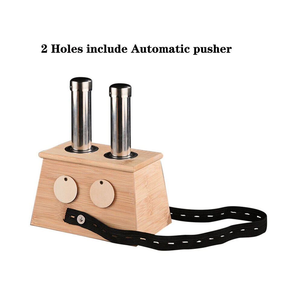 Dechoicelife (A-2 Holes With Pusher) Moxibustion Box Nature Bamboo Burner Warm Acupuntura Massage Therapy Moxa Stick Body Acupoint Massager Health Care Relieve Pai