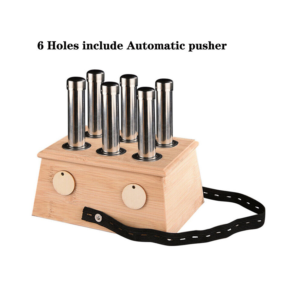 Dechoicelife (A-6 Holes With Pusher) Moxibustion Box Nature Bamboo Burner Warm Acupuntura Massage Therapy Moxa Stick Body Acupoint Massager Health Care Relieve Pai