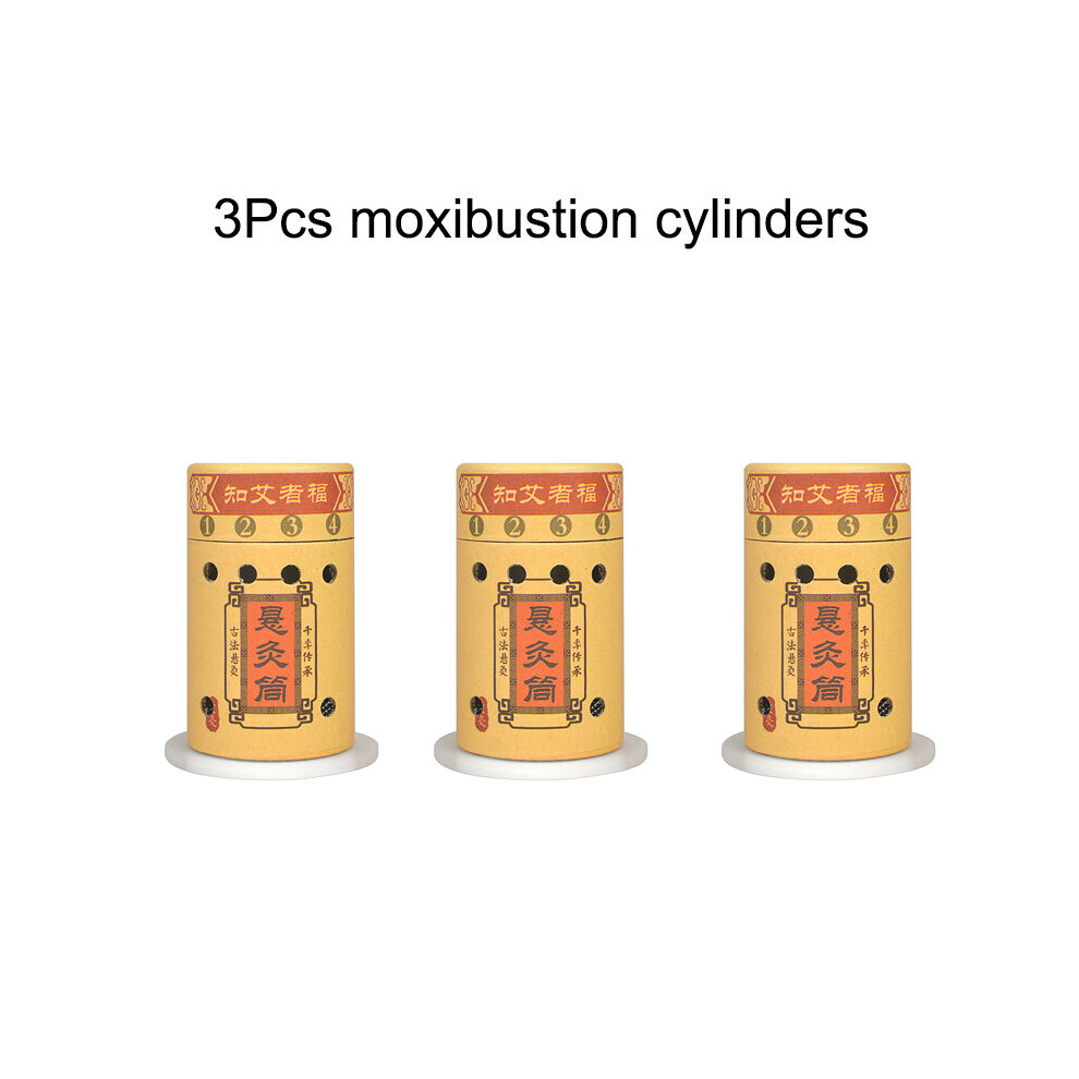 Dechoicelife (A-Cylinder 3Pcs) Moxibustion Cylinder Warm Acupuncture Heat Therapy Body Massage Health Care Wild Mugwort Argy Wormwood Moxa Stick