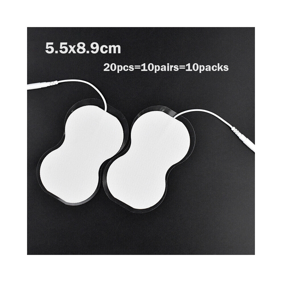 Dechoicelife (A-5.5X8.9cm 20Pcs) 100/20P Tens Ems 5X5cm Electrode Pads Gel Nerve Muscle Stimulator Electrode Stickers Electrodes Physiotherapy Machine 2Mm Plug