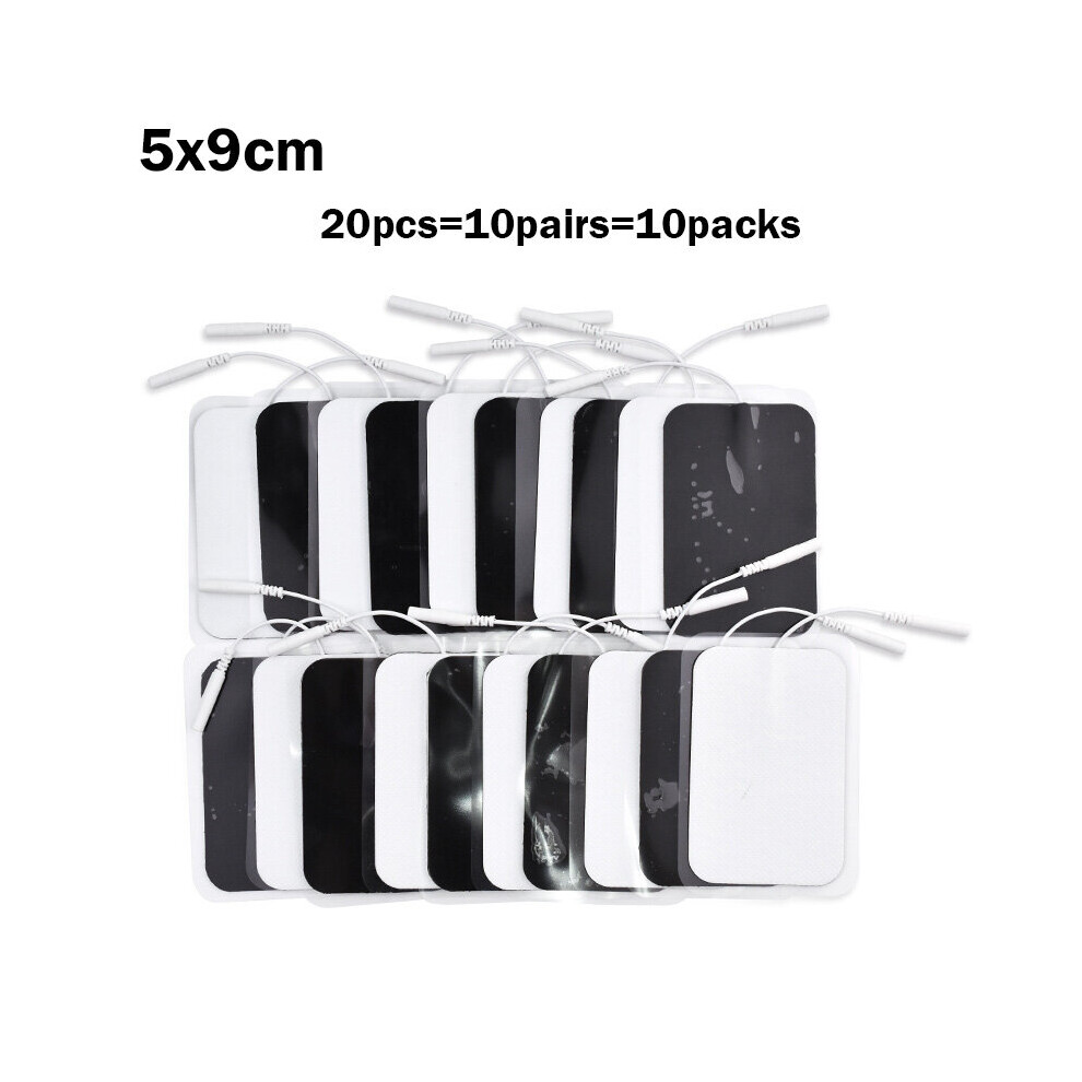 Dechoicelife (A-5X9cm 20Pcs) 100/20P Tens Ems 5X5cm Electrode Pads Gel Nerve Muscle Stimulator Electrode Stickers Electrodes Physiotherapy Machine 2Mm Plug