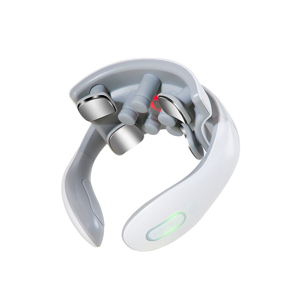 Dechoicelife (A-H-88(4 Heads)) Intelligent Neck Massager Electric Heating Pulse Cervical Massager Rechargeable Hot Compress Neck Back Pain Relief Machine
