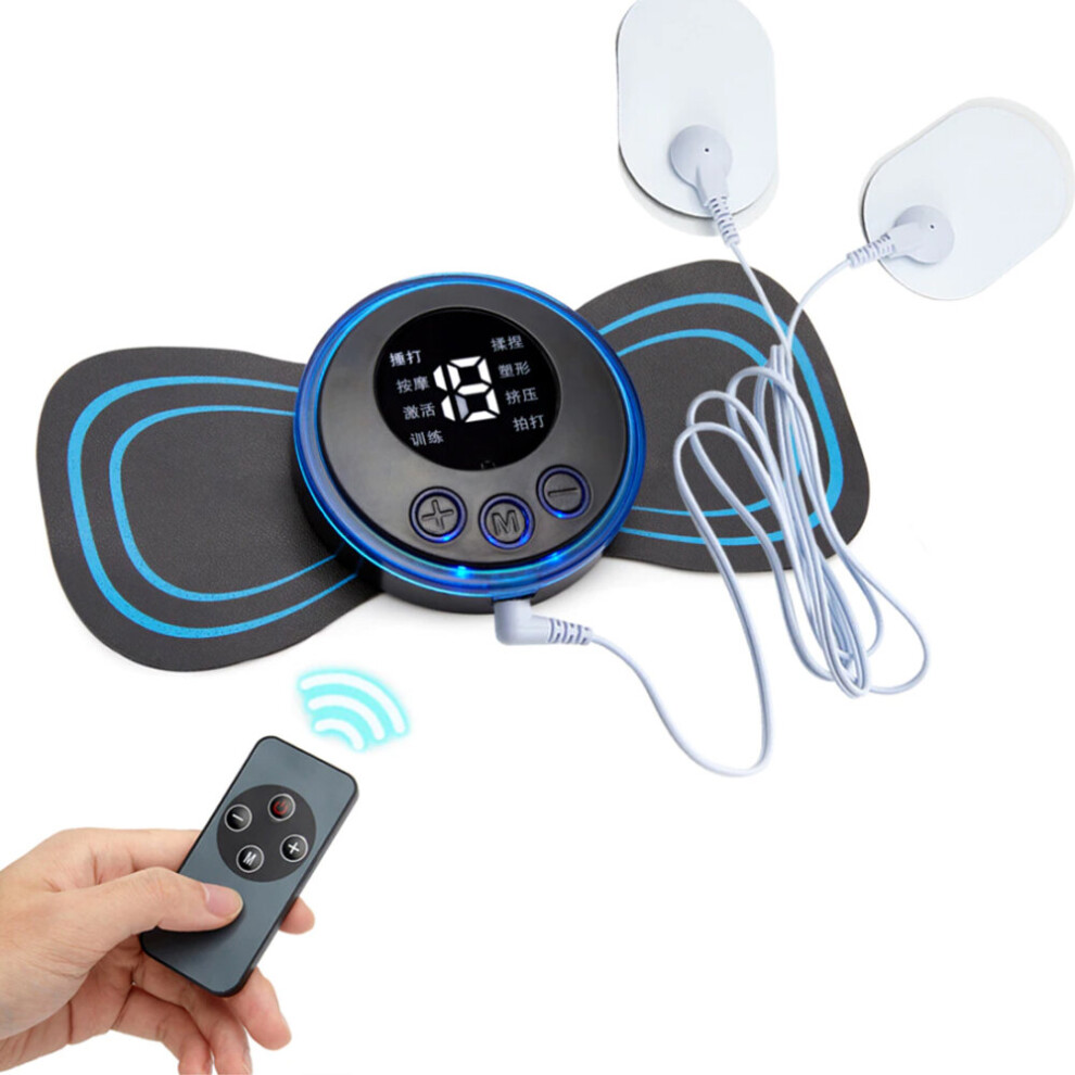 Dechoicelife (A-2 Heads Remote) Electric Heating Neck Massager Tens Pulse Back Cervical Spine Pain Relief Electroestimulador Ems Kneading Massager Acupuncture