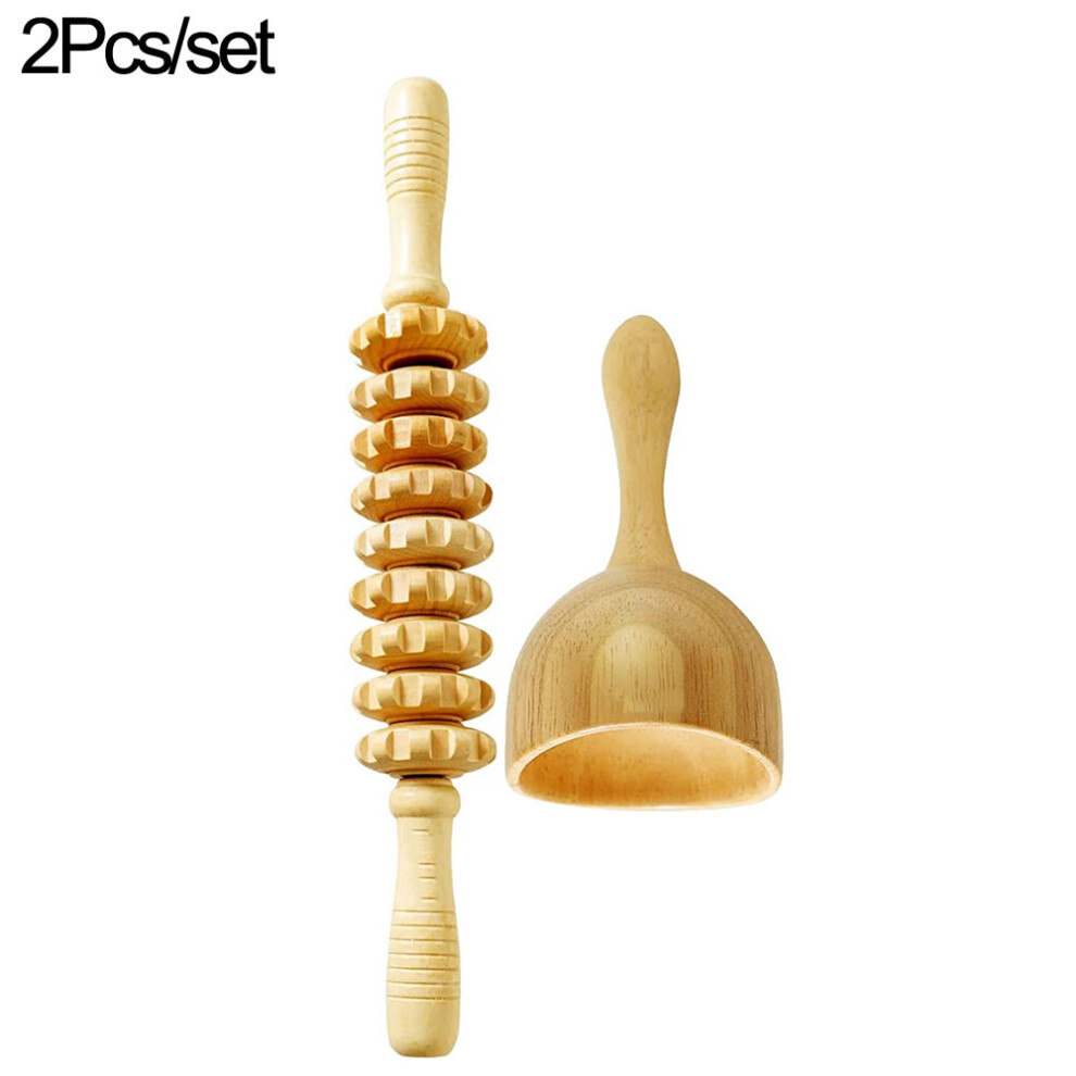 Photos - Massager  Wood Therapy Massage Tools for Body Shaping,Lymphatic Drainage ,Maderoterapia Kit Colombiana,Body Sculpting(a-2Pcs)