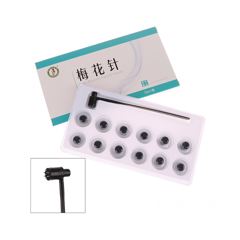 Dechoicelife (A-Ivory) Medical Plum Blossom Needle Skin Needle Cupping Acupuncture Treatment With 12 Replace Head Seven Star Blood Needle Blood Needle
