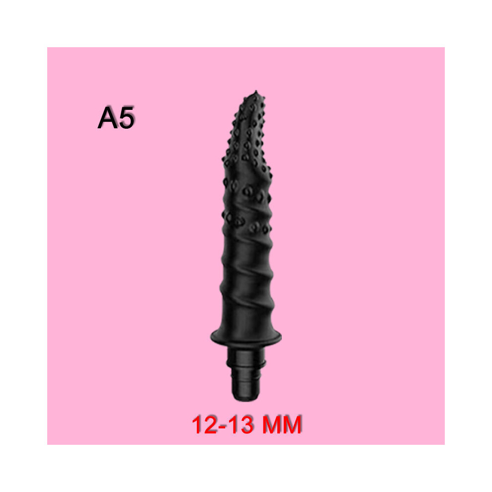 Dechoicelife (A-13Mm-Black-A5) Massage Gun Head Vibrating Fascia Gun Accessories Silicone Head Lengthened Fascia Massage Gun Striking Vibrator