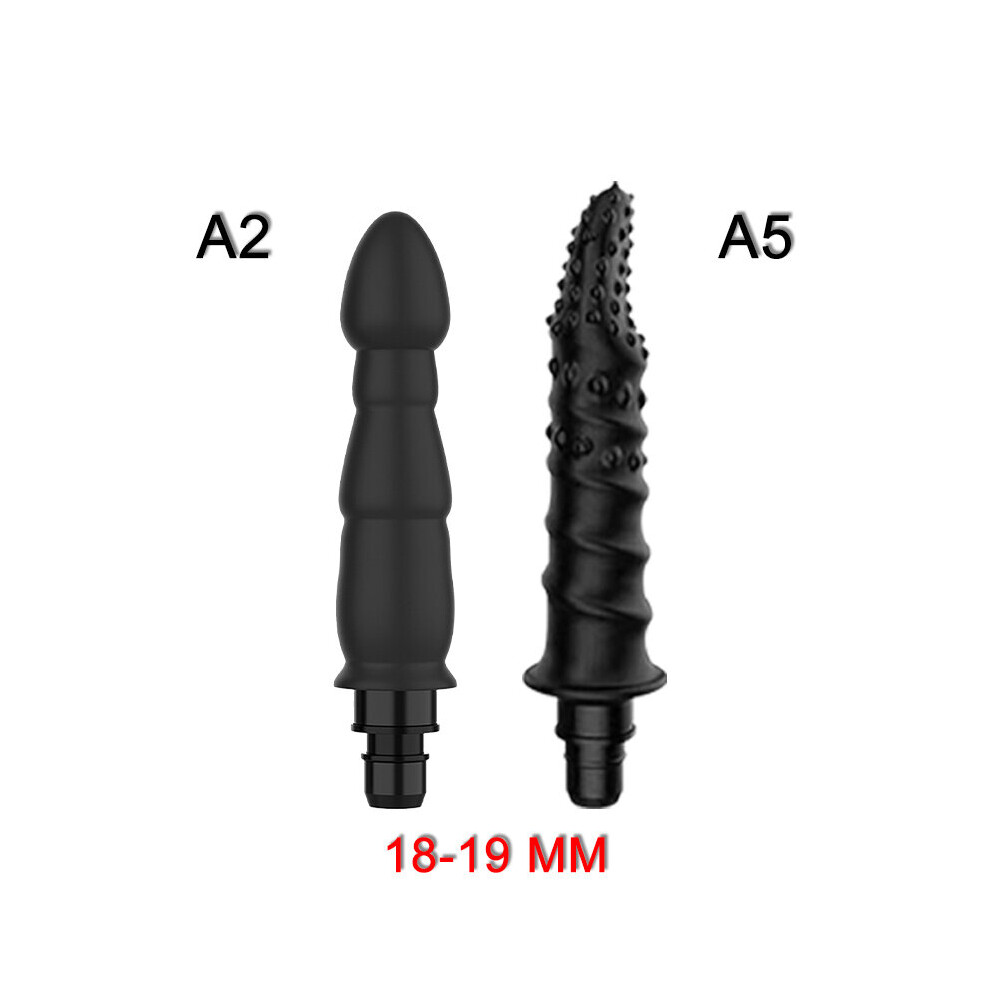 Dechoicelife (A-18Mm-Black-A2a5) Massage Gun Head Vibrating Fascia Gun Accessories Silicone Head Lengthened Fascia Massage Gun Striking Vibrator