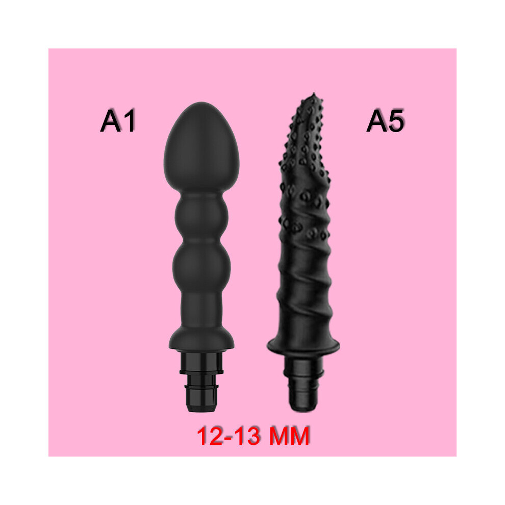 Dechoicelife (A-13Mm-Black-A1a5) Massage Gun Head Vibrating Fascia Gun Accessories Silicone Head Lengthened Fascia Massage Gun Striking Vibrator