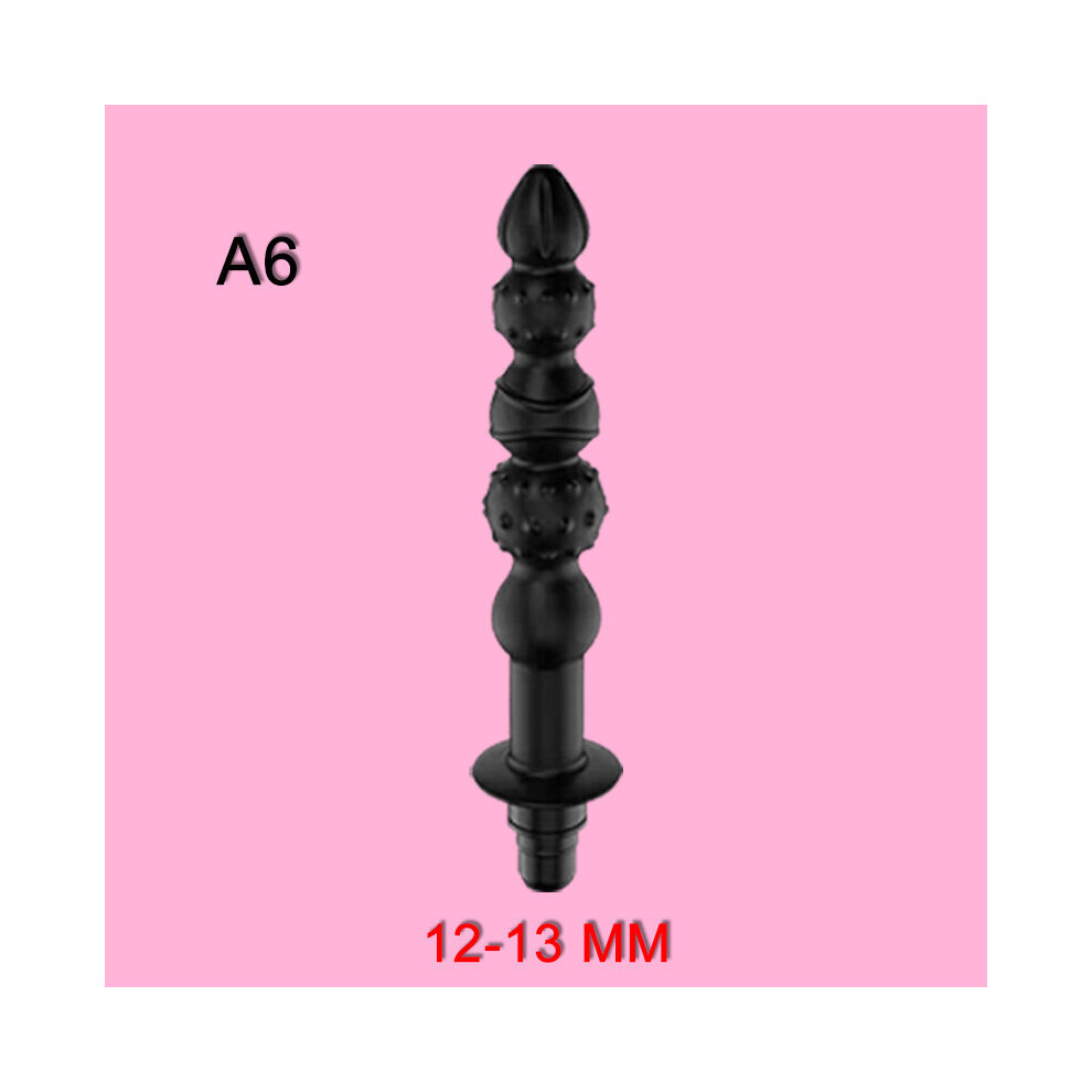 Dechoicelife (A-13Mm-Black-A6) Massage Gun Head Vibrating Fascia Gun Accessories Silicone Head Lengthened Fascia Massage Gun Striking Vibrator