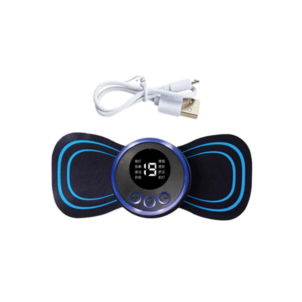 Dechoicelife (A-1Set) Lcd Display Ems Neck Stretcher Electric Massager 8 Mode Cervical Massage Patch Pulse Muscle Stimulator Portable Relief Pain