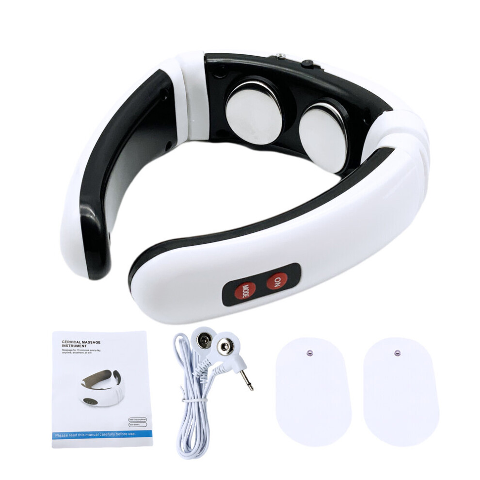 Dechoicelife (A-Full Suit) Neck Massager Electric Tens Pulse Cervical Spine Massage Instrument Back Pain Relief Body Massage Health Care Device With Heat