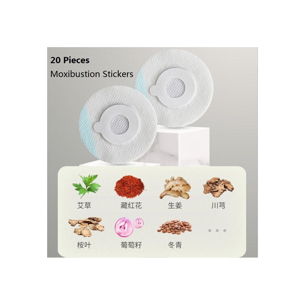 Dechoicelife (A-Stickers 20Pcs) Graphene Infrared Smokeless Moxibustion Bag Moxa Burner Copper Box Warm Acupuncture Heating Therapy Body Acupoint Massage