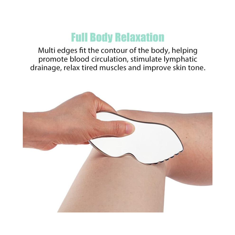 Dechoicelife (A-1) Stainless Steel Guasha Muscle Massage Relaxing Tool Metal Physical Therapy Tissue Probing Fascia Treatment Scraping Board