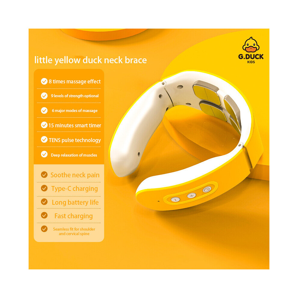 Dechoicelife Yellow Portable Duck Neck Cervical Spine Massager Ems Electrotherapy Pulse Physiotherapy Apparatus Fever Home Relaxation Gifts