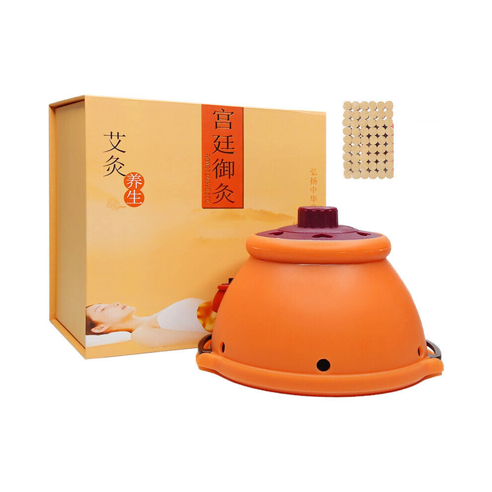 Dechoicelife (A-Set2) New Palace Moxibustion Cans Set Breast Navel Smokeless Moxibustion Box Body Massage Moxa Therapy Device Warm Women Health Care