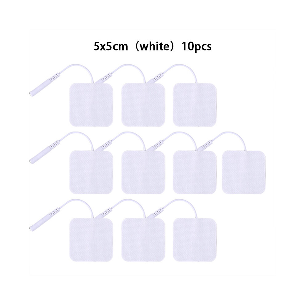 (a-10pcs 5x5cm white) 10pcs Nerve Stimulator Silicone Gel For Tens Acupuncture Physiotherapy Machine Digital Therapy Machine Massage Sticker-image-OPC-PC9NVXM-NEW