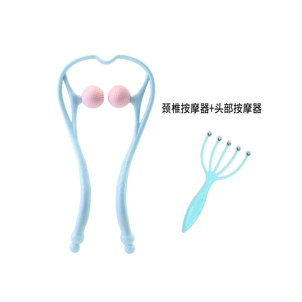 Dechoicelife (A-B And Head Massager) Handheld Neck Massager,Point Occipital Massage Stick Tool For Self Muscle Deep Tissue Massage,Relaxation,Tension Relief