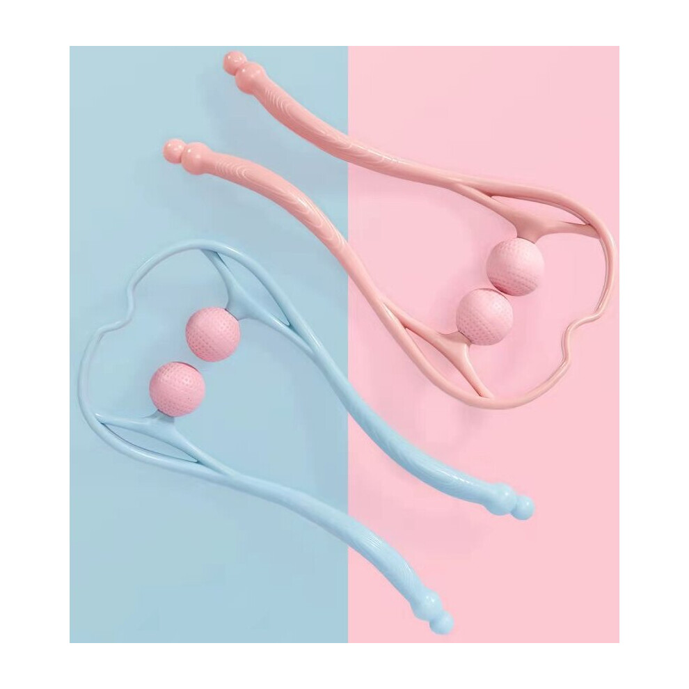 Dechoicelife (A-Pink And Blue) Handheld Neck Massager,Point Occipital Massage Stick Tool For Self Muscle Deep Tissue Massage,Relaxation,Tension Relief