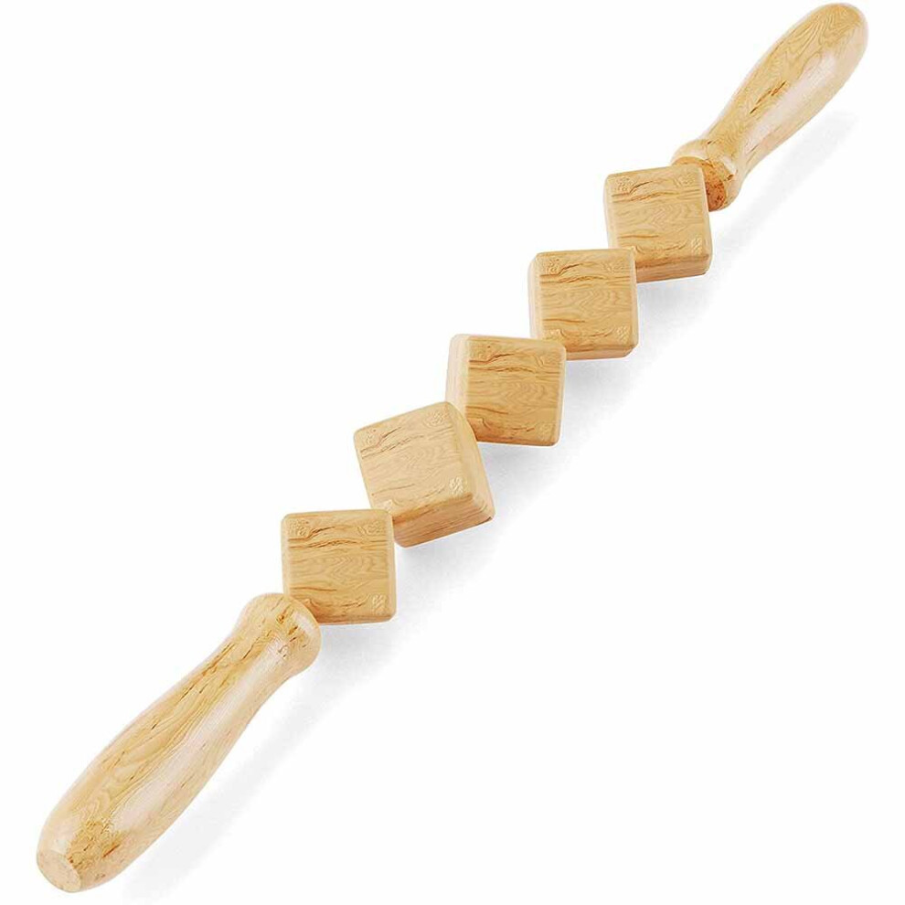 Dechoicelife Wooden Cube Massage Stick Body Dice Massager For Pain Relief, Fascia Blaster, Cellulite, Lymphatic Drainage, Myofascial Release