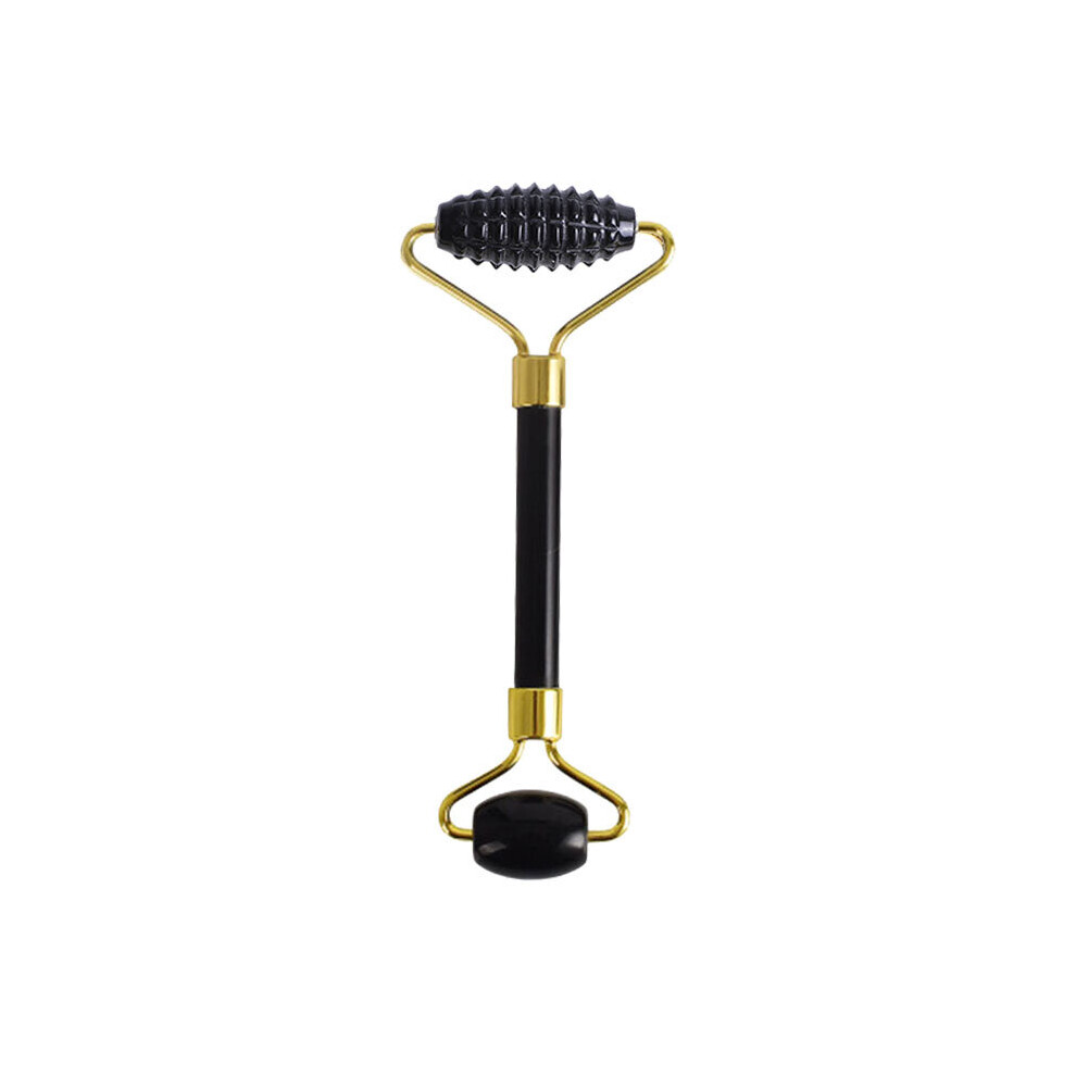 Dechoicelife Black (A-Roller A) Natural Obsidian Face Massager Gouache Scraper Gua Sha Massage Tool Set Jade Roller Gouache For Face Jade Massage Roller