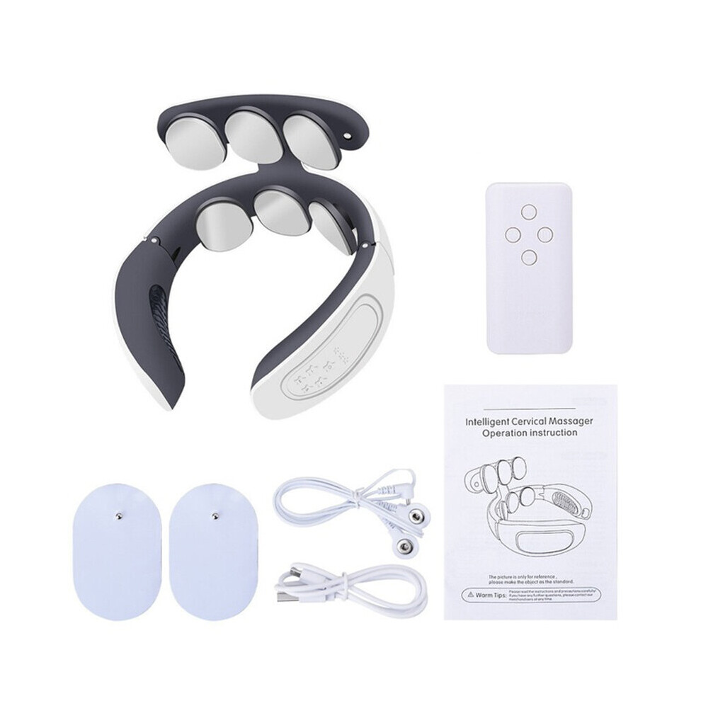 Dechoicelife (A-Remote Type) Neck Massager For Pain Relief With Heat Electric Neck Cervical Spine Massage Usb Recharge Neck Relaxtion Home Health Care Device