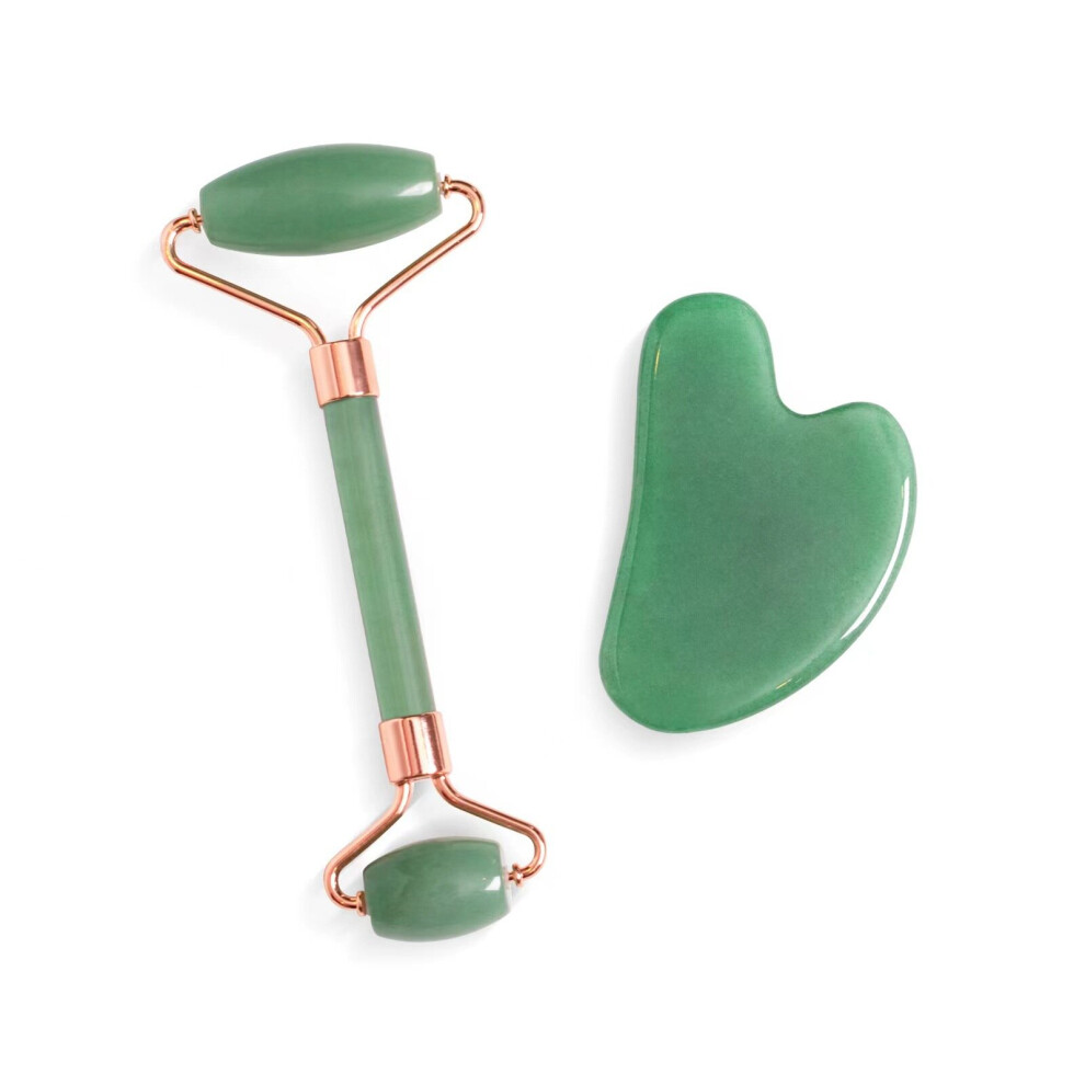 Dechoicelife Light/Green (A- Green) Guasha High Quality With Box Natural Stone Scraping Roller Massage Relaxes Muscle Tightens Contours Spa Facial Beauty Care Tools