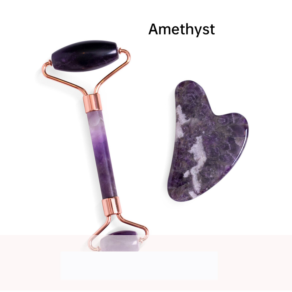 Dechoicelife Purple (A-) Guasha High Quality With Box Natural Stone Scraping Roller Massage Relaxes Muscle Tightens Contours Spa Facial Beauty Care Tools