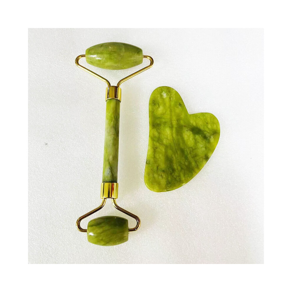 Dechoicelife Green (A- 1) Guasha High Quality With Box Natural Stone Scraping Roller Massage Relaxes Muscle Tightens Contours Spa Facial Beauty Care Tools