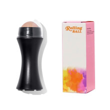 (a-Black-1) 2 Colors Volcanic Stone Facial T-zone Cute Design Travel Women Makeup Tool Natural Matte Portable Face Roller Oil-Absorbing Ball