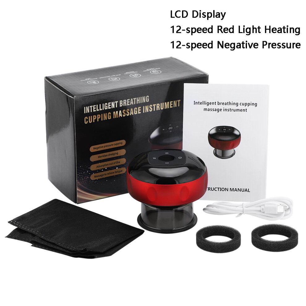 Dechoicelife Red/Light (A-C ) Electric Cupping Therapy Massager Therapy Vibration Pressotherapy Adjustable Cupping Therapy Usb Body Massage Device