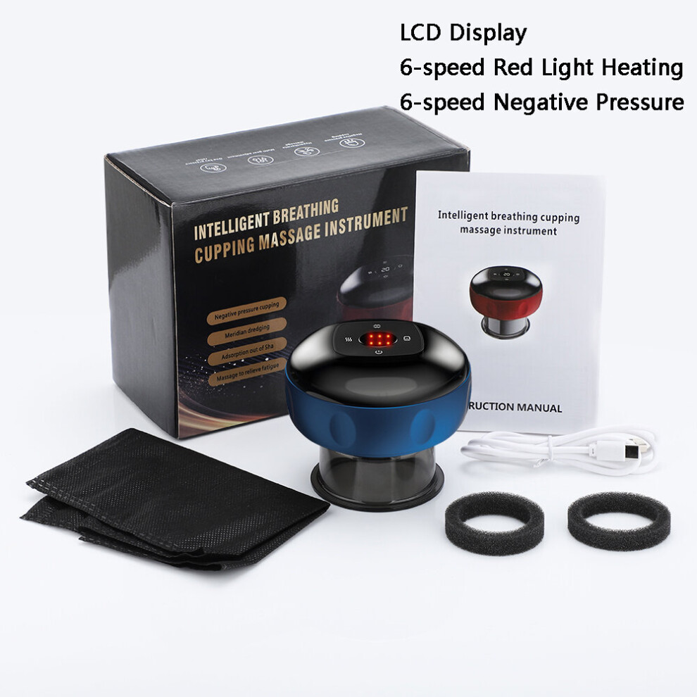 Dechoicelife Blue/Red/Light (A-B ) Electric Cupping Therapy Massager Therapy Vibration Pressotherapy Adjustable Cupping Therapy Usb Body Massage Device