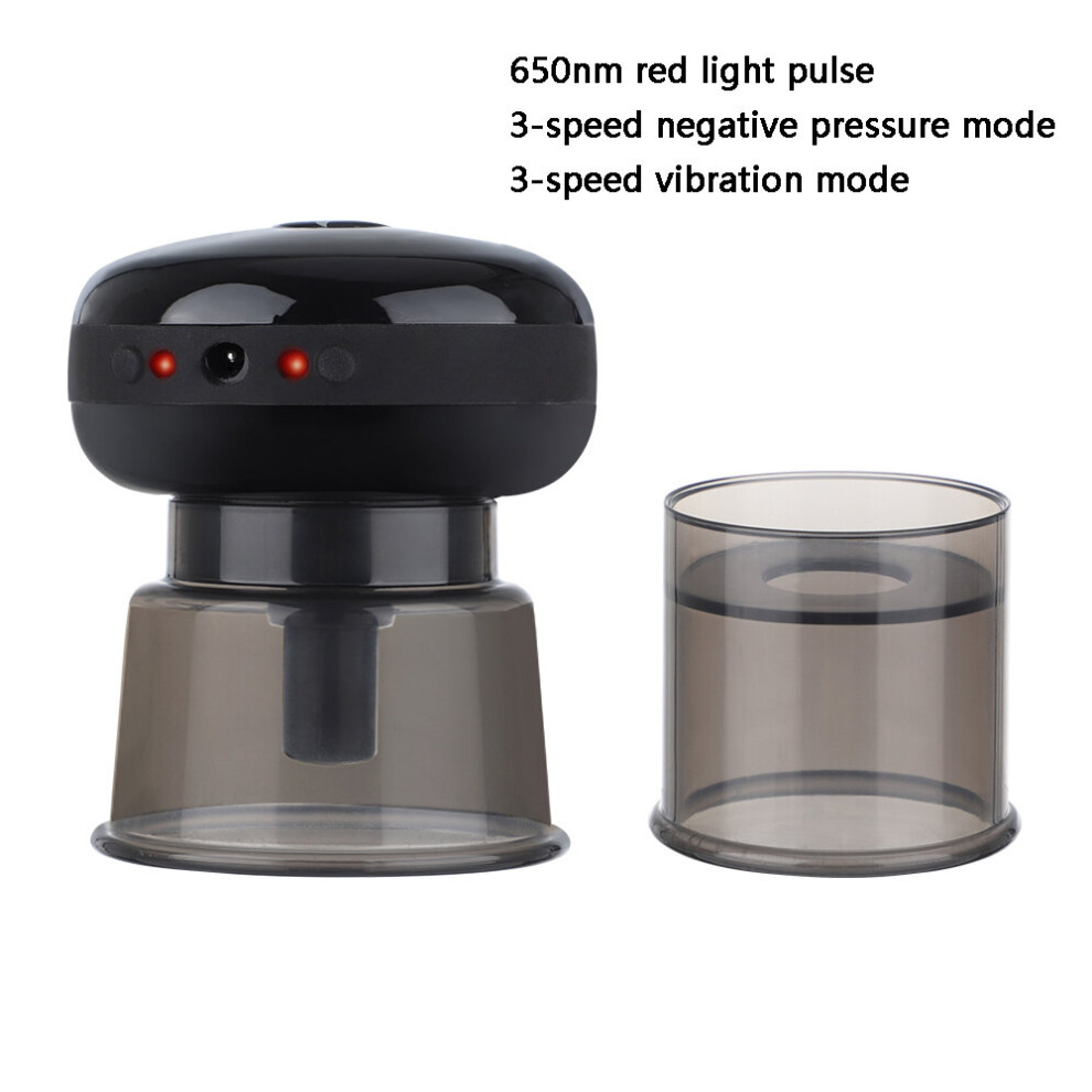 Dechoicelife Black/Red/Light (A-A ) Electric Cupping Therapy Massager Therapy Vibration Pressotherapy Adjustable Cupping Therapy Usb Body Massage Device