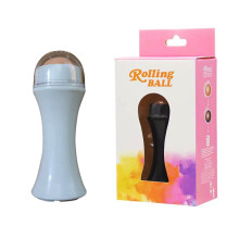 (a-White-2) 2 Colors Volcanic Stone Facial T-zone Cute Design Travel Women Makeup Tool Natural Matte Portable Face Roller Oil-Absorbing Ball