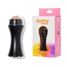 (a-Black-2) 2 Colors Volcanic Stone Facial T-zone Cute Design Travel Women Makeup Tool Natural Matte Portable Face Roller Oil-Absorbing Ball