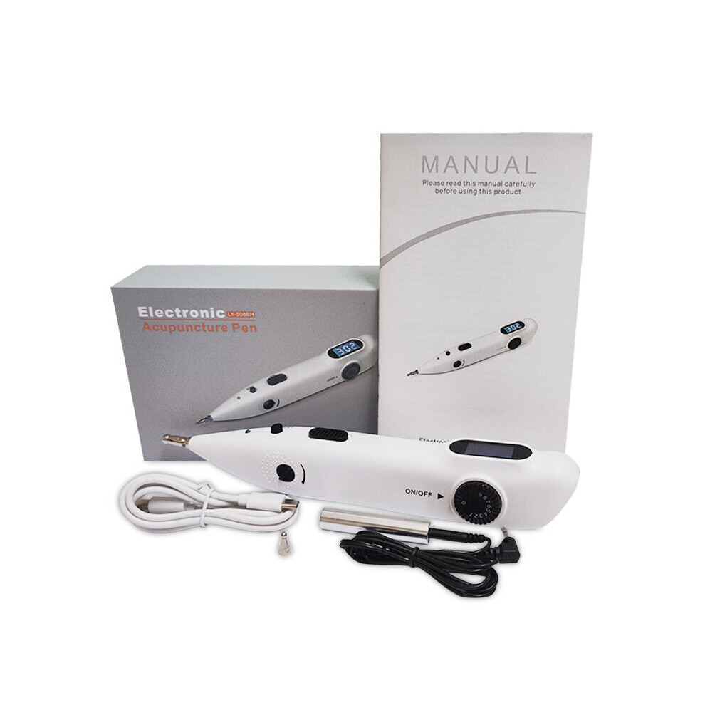 Dechoicelife (A-With Box) Electric Acupoint Massager For Body Acupuncture Pen Microcurrent Pulse Massager Muscle Stimulator Tens Fisioterapia Pain Relief