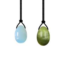 (a-2Pc small 01) 2/3Pc Set Natural Jade Eggs Women Kegel Vaginal Exerciser Female Vaginal Muscle Contraction Yoga Yoni Body Drilled Massage Stone