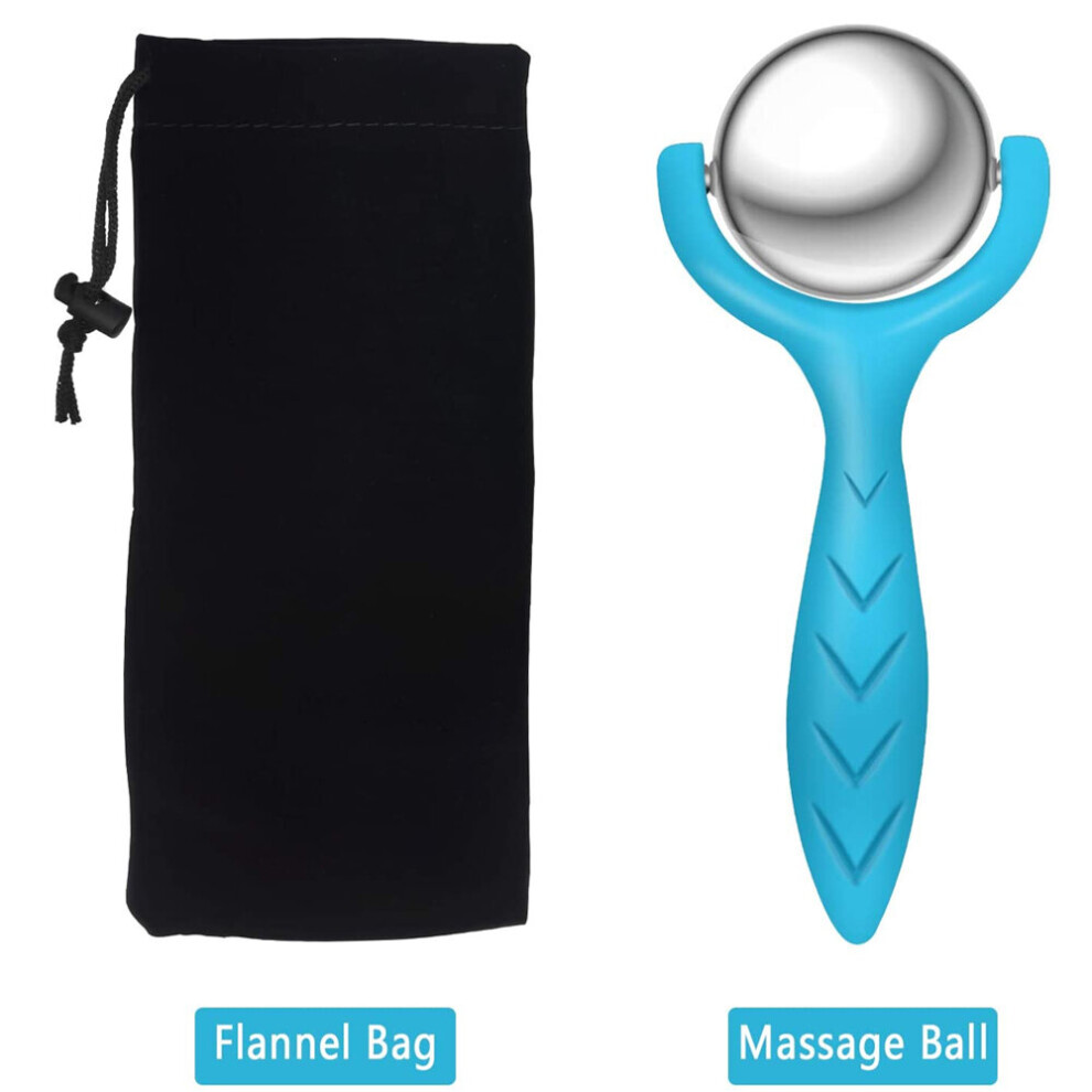 Dechoicelife Blue (A-304 Stainless ) Face Beauty Hot/Cold Massage Ball Roller Stainless Steel Physical Therapy Ice Roller For Muscle Pain Relief Stiffness Cryo Stic