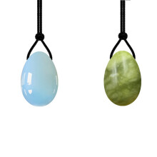 (a-2Pc medium 02) 2/3Pc Set Natural Jade Eggs Women Kegel Vaginal Exerciser Female Vaginal Muscle Contraction Yoga Yoni Body Drilled Massage Stone