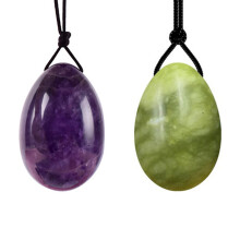 (a-2Pc large 01) 2/3Pc Set Natural Jade Eggs Women Kegel Vaginal Exerciser Female Vaginal Muscle Contraction Yoga Yoni Body Drilled Massage Stone