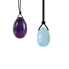 (a-2Pc small 03) 2/3Pc Set Natural Jade Eggs Women Kegel Vaginal Exerciser Female Vaginal Muscle Contraction Yoga Yoni Body Drilled Massage Stone
