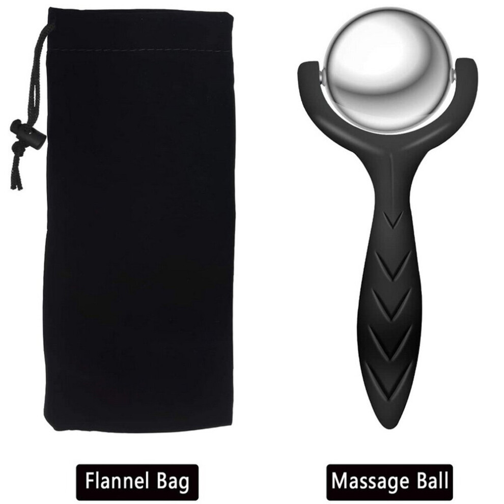 Dechoicelife Black (A-304 Stainless ) Face Beauty Hot/Cold Massage Ball Roller Stainless Steel Physical Therapy Ice Roller For Muscle Pain Relief Stiffness Cryo Sti