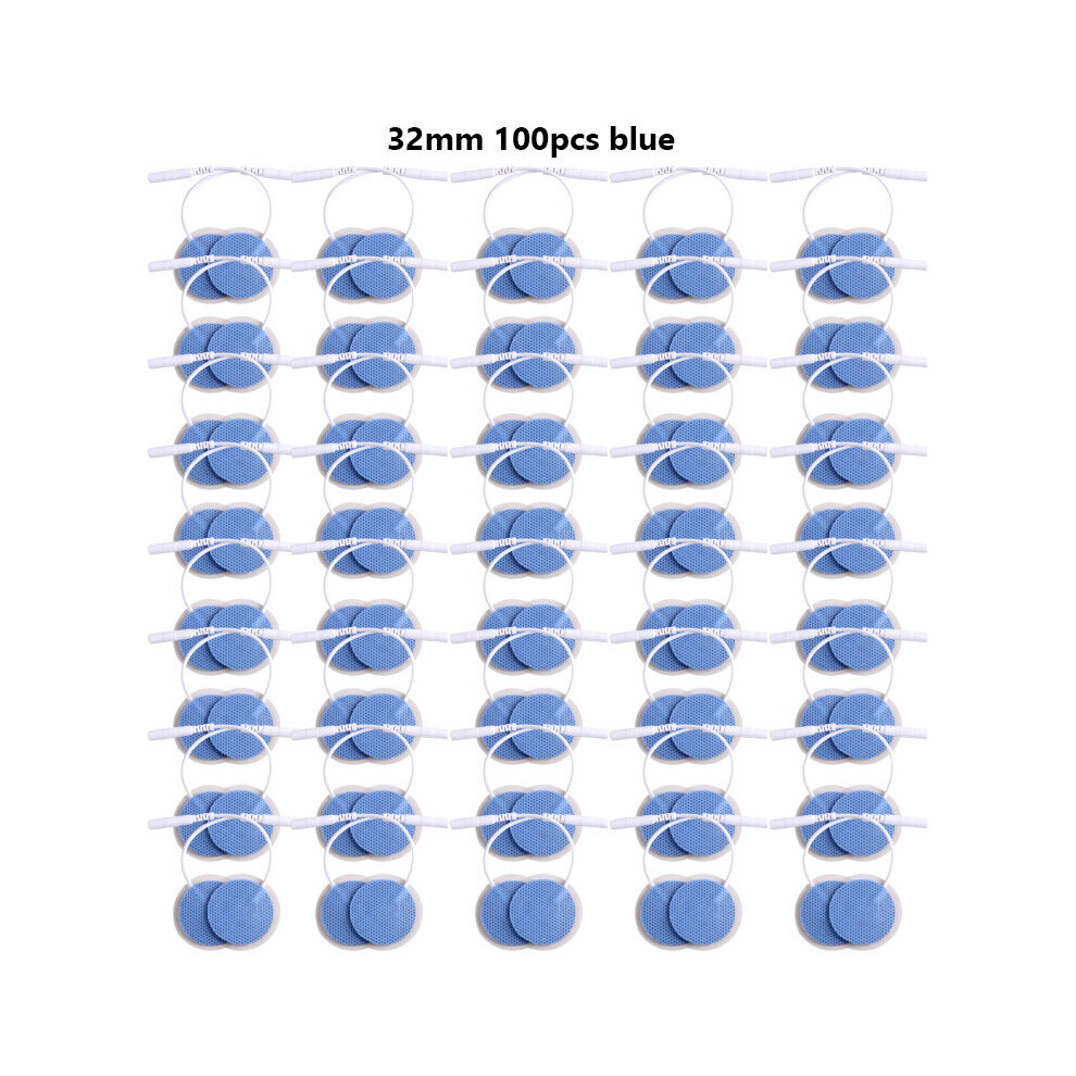 Dechoicelife Blue (A-100Pcs ) 50/100Pcs 32Mm Physiotherapy Tens Machine Replacement Gel Electrode Pads Electrodes Digital Therapy Machine Massage 2Mm Plug