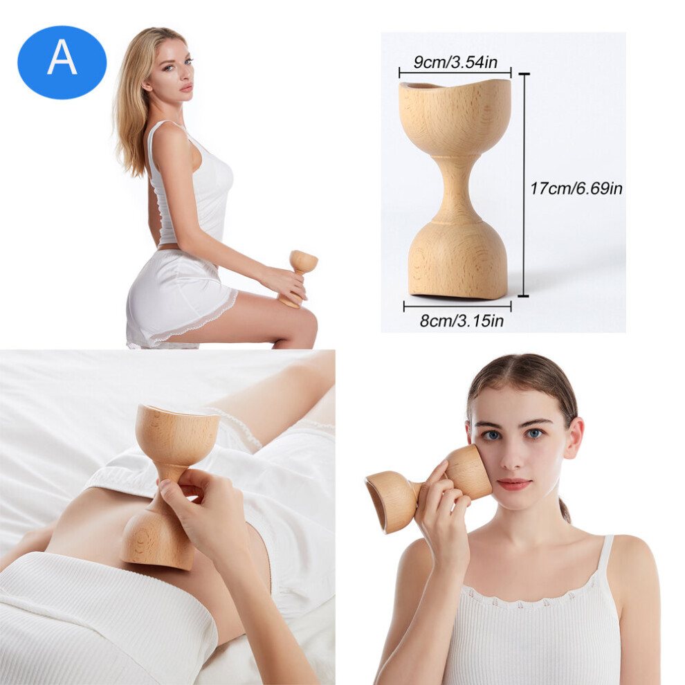 Dechoicelife (A-A) Byepain Wood Therapy Body Massage Tool Thai Massager Roller Therapy Meridians Scrap Lymphatic Drainage Health Care
