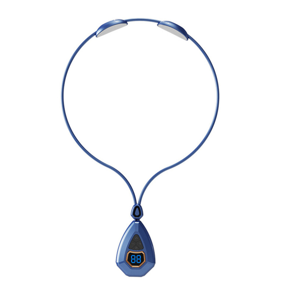 Dechoicelife Blue (A- No Heating) Lymphatic Relief Neck Massage 5 Modes Electric Pulses Neck Massager Relieve Neck Stress