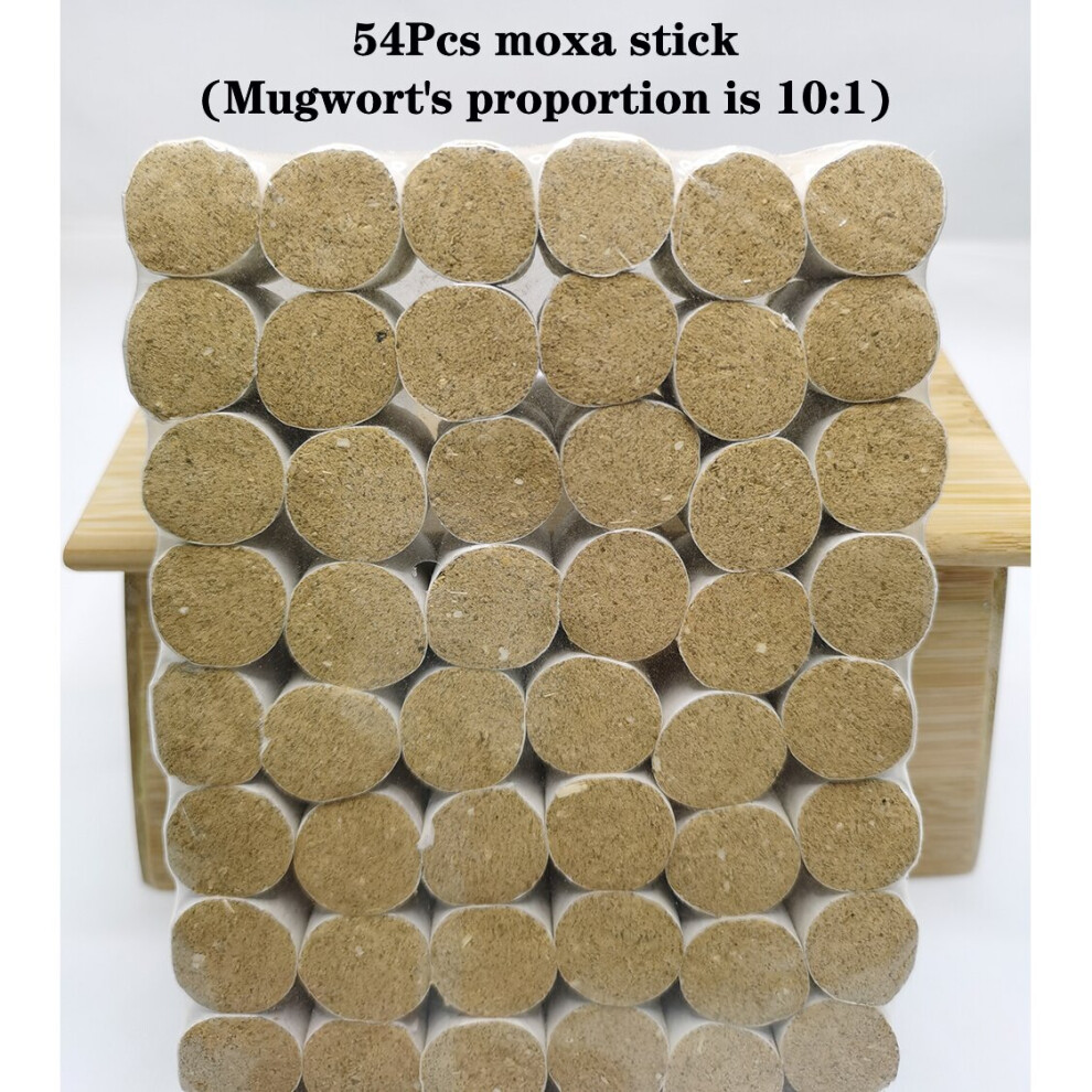 Dechoicelife (A-Moxa Stick 10) 54Pcs Moxibustion Sticks Moxa Rolls Heating Acupunture Therapy Meridian Warm Massage Body Massager Wild Mugwort Argy Wormwood