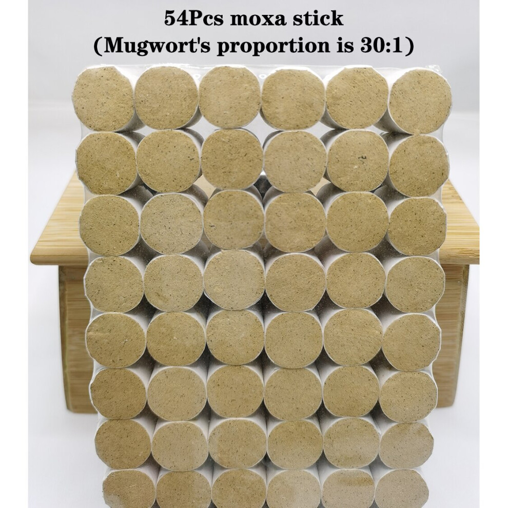 Dechoicelife (A-Moxa Stick 30) 54Pcs Moxibustion Sticks Moxa Rolls Heating Acupunture Therapy Meridian Warm Massage Body Massager Wild Mugwort Argy Wormwood