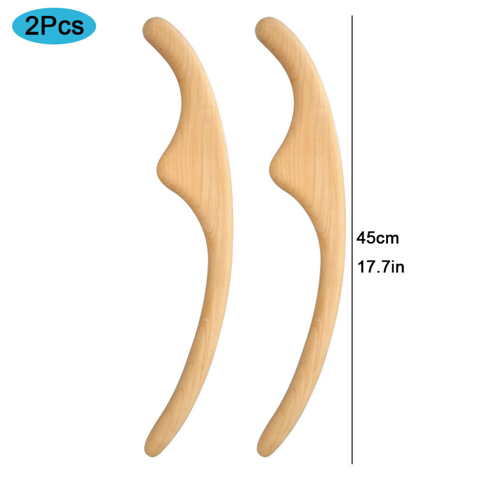 Dechoicelife (A-Set B-2Pcs) Lymphatic Drainage Massager Wooden Gua Sha Scraper Body Acupressure Physical Therapy Tool Anti Cellulite Relieve Muscle Fatigue
