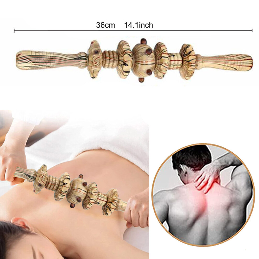 Dechoicelife (A-Wood Massage Tool 4) Wood Therapy Massage Tools, Cellulite Massager, Lymphatic Drainage Massager, Reduce Cellulite, Increased Lymphatic Circulation