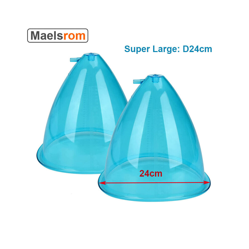 Dechoicelife Blue (A- Cups) 2Pcs Large 24Cm Massager Cups Buttock Lifting Breast Enlargement Vacuum Suction Machine Accessory Replacement Cups