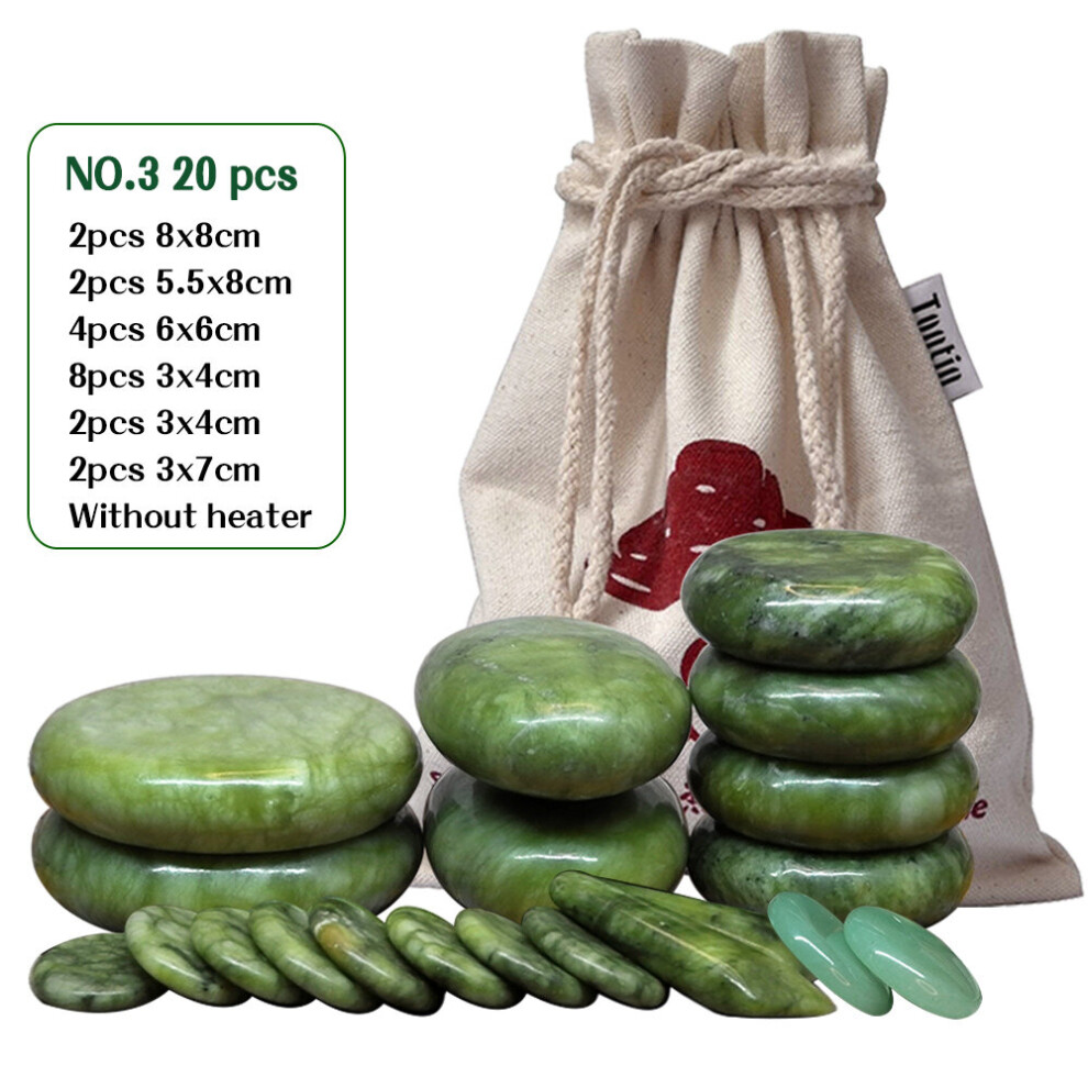 Dechoicelife (A-No3 Stones No Heater) Tontin Jade Glaze Therapy Hot Stone Massage Set Massager Back Massageador Health Care Stones For Massage Spine Basalt Stone S